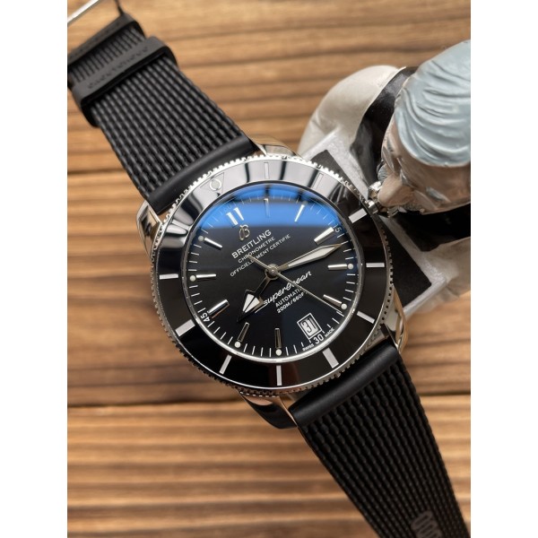 BLS 42MM 브라이틀링 슈퍼오션 헤리티지 B20 오토매틱 42mm 블랙 러버 블랙 스틸 솔리드백