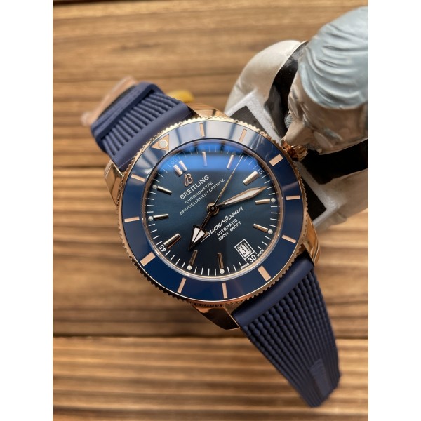BLS 42MM 브라이틀링 슈퍼오션 헤리티지 B20 오토매틱 42mm 블루 러버 블루 솔리드백