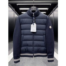 몽클레르 Cardigan Tricot 남성 코튼 구스다운 경량 패딩 가디건 네이비