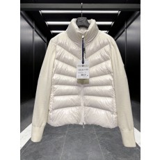 몽클레르 Cardigan Tricot 140 여성 메리노 울 구스다운 하이넥 패딩 가디건 화이트