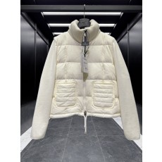 몽클레르 Cardigan Tricot 여성 스퀘어 퀼팅 니트 믹스 구스다운 가디건 밀키 화이트