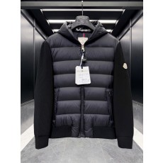 몽클레르 Cardigan Tricot 남성 캐시미어 울 믹스 후드 패딩 니트 가디건 블랙